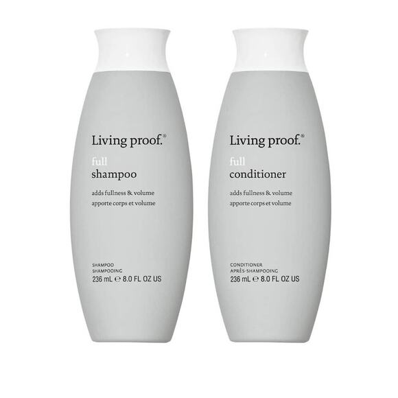 NEW Living Proof Full Shampoo & Conditioner (8 oz) Thick Hair Cleanser Combo Set - Picture 3 of 16